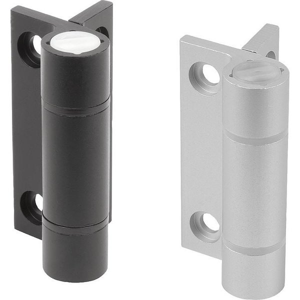 Kipp Spring Hinge Spring Open A=55, B=67, Aluminum Black K1180.556701